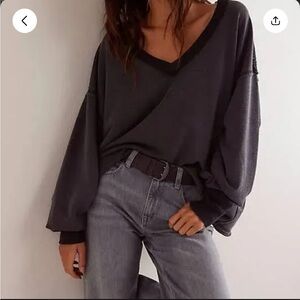 Free People Venice V-neck sweatshirt